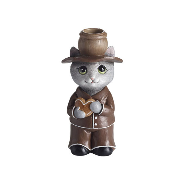 Ljusstake Katt Pepparkaka