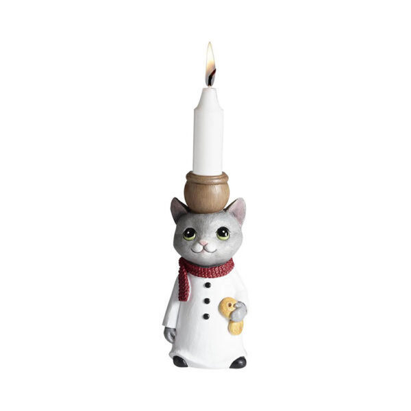 Ljusstake Katt Snögubbe - Bild 3