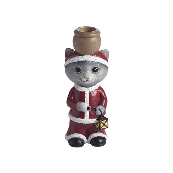 Ljusstake Katt Tomte